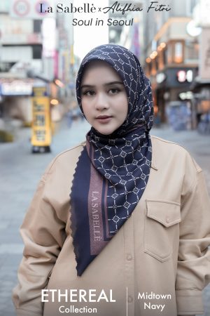 La Sabellè x Alifhia fitri : Soul In Seoul - Ethereal Scarf - Midtown Navy